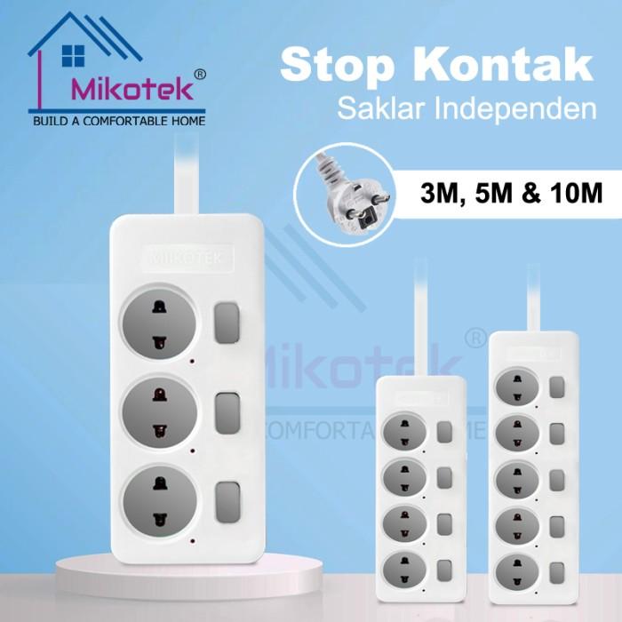 Gambar Stop Kontak Kabel Switch Mikotek / Stop Kontak Kabel Saklar On Off - 3 Lubang, 3 Meter dari Mikotek undefined Tokopedia