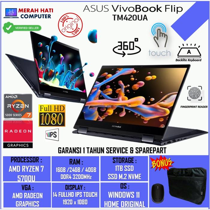 Jual Laptop Asus Vivobook Flip TM420UA 2in1 Touch ryzen Ryzen