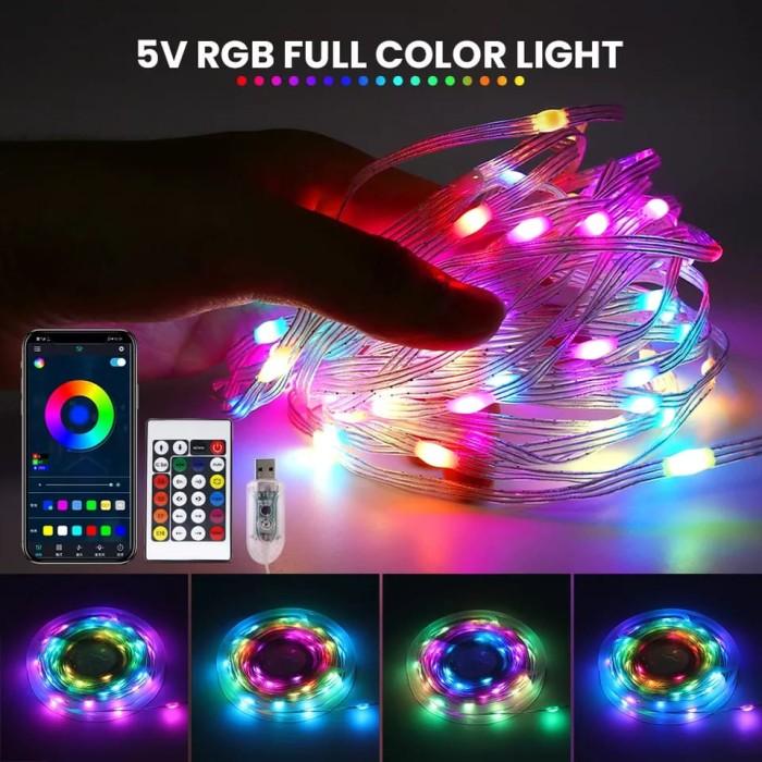 Gambar LAMPU LED STRING RUNNING RGB 10M 5V REMOTE DAN BLUETOOTH CONTROLLER - LED STRING 5V dari Sumber Jaya Lighting undefined Tokopedia