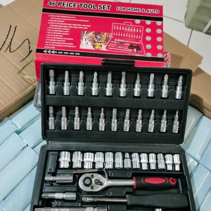 Gambar Kunci Sok 46 pcs Obeng Shock Tool Kit Set 46in1 Kunci Socket Set 46pcs - Kunci46 dari Jaminmurah899 undefined Tokopedia