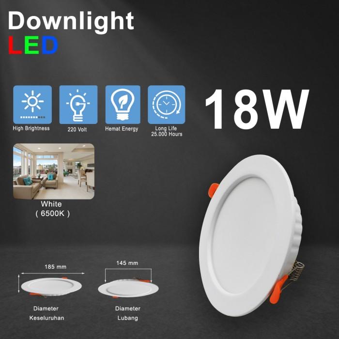 Gambar Lampu Downlight LED Inbow / Downlight Panel LED Inbow Bulat - 18 Watt, Putih dari Lampu Bagus undefined Tokopedia