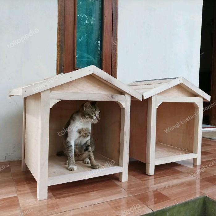 Gambar rumah kandang kucing pintu terbuka P40xL40xT50 - 40x40x50 - 50x40x50 dari APOTEK HIDUP INDONESIA undefined Tokopedia