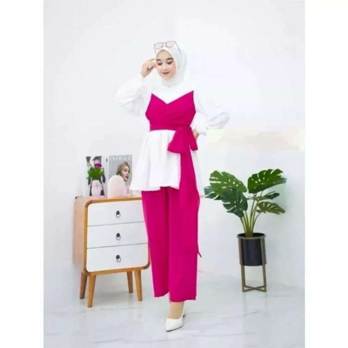 Gambar Baju Setelan Lesti Terbaru One Set Wanita Kekinian Terlaris Viral b - Pink, XL dari SHAYNALA OFICIAL undefined Tokopedia