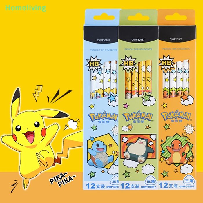 Gambar Homeliving 12Pcs Pikachu Pokemon Anime Stationary Set Kartun Pensil dari Redho8202938 undefined Tokopedia