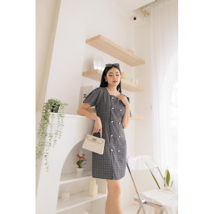 Gambar Lilybelle Mikasa Dress Tweed Korean Look - Black dari Lilybelleclothing undefined Tokopedia