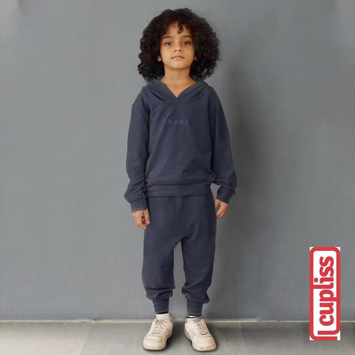 Gambar Kyds Jersey Hoodie Set Dark Denim Setelan Hoodie Anak - 6-7 tahun dari Cupliss undefined Tokopedia