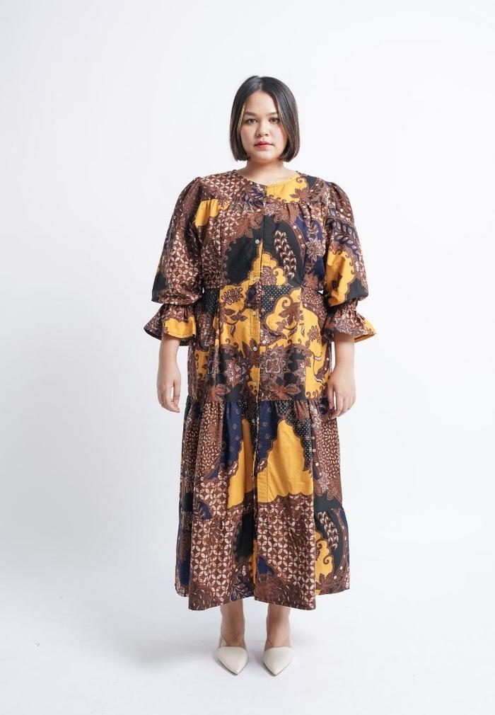 Gambar Xtramiles plus size ayunda batik dress yellow - XXL/XXXL dari xtramiles plus size fashion undefined Tokopedia