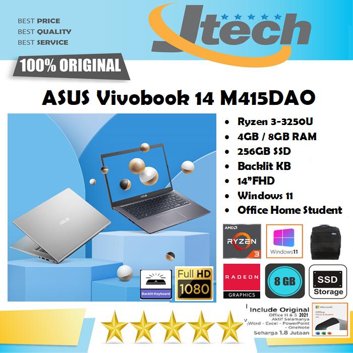 Jual ASUS Vivobook 14 M415DAO Ryzen 3-3250U 8GB -256GB SSD