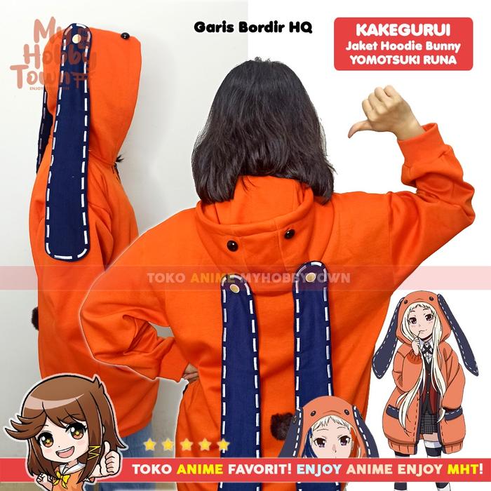 Orange Hoodie Runa Yomozuki Cosplay Hoodie Kostum Cosplay Jaket