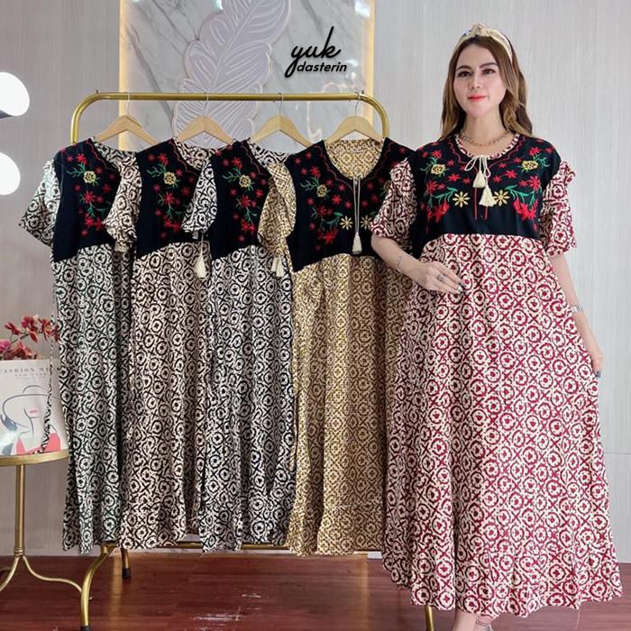 Gambar Daster Style Retro Busui Resleting Depan Klasik Jadul Minimalis All Si - Biru dari Yuk Dasterin undefined Tokopedia