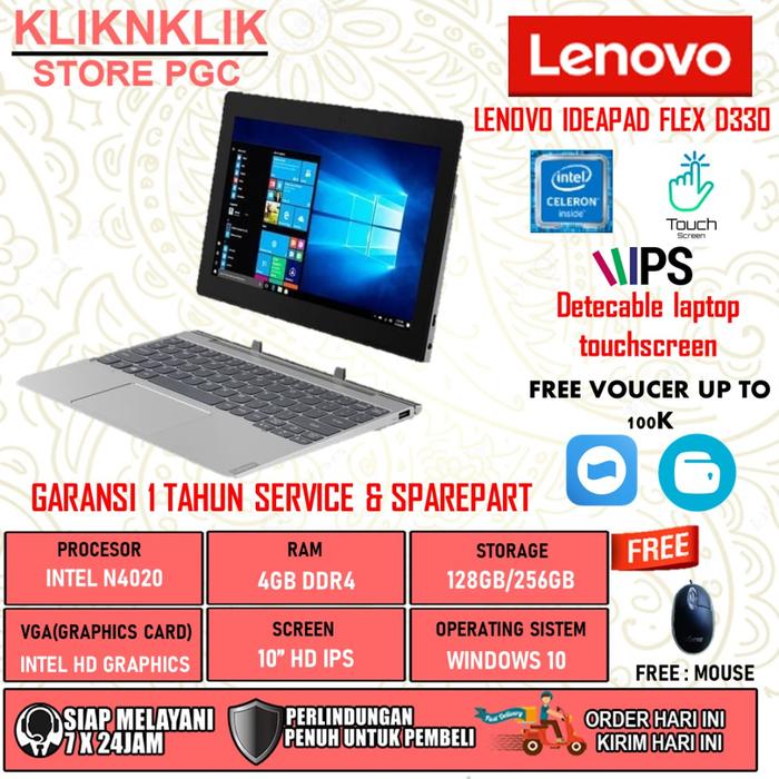 Jual Promo Laptop Murah Lenovo Ideapad D330 NTEL N4020 8GB 128GB