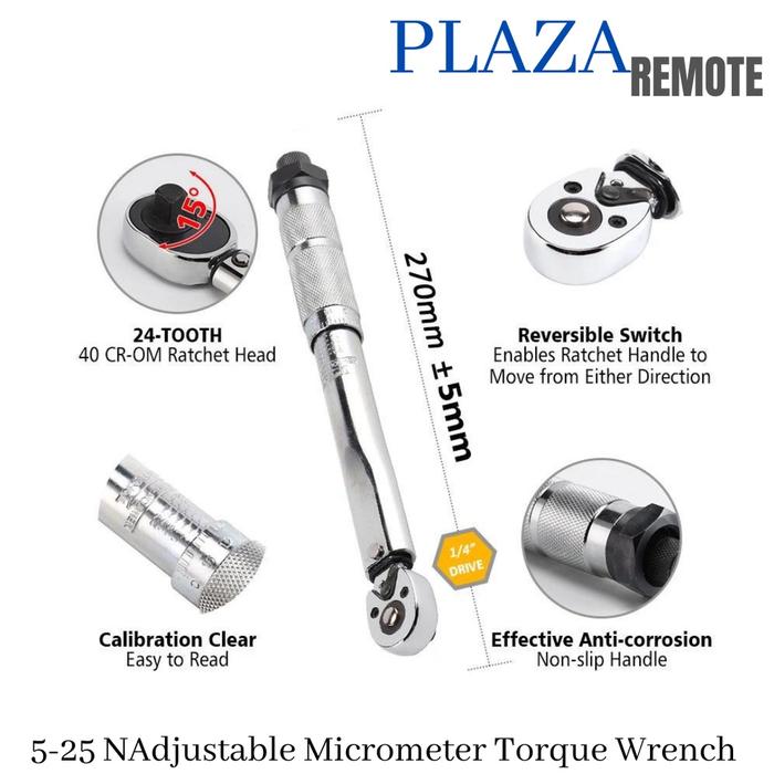 Gambar JUAL Adjustable Micrometer Torque Wrench SPANNER Hand Tool DUAL BULAK - 5-25N.m dari DAN GROUP undefined Tokopedia