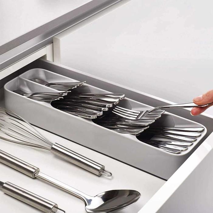 Gambar ANHICHEF Rak Organizer Dapur Tempat Sendok Garpu Storage Box BIPP23 - Gray dari Bibarokati undefined Tokopedia