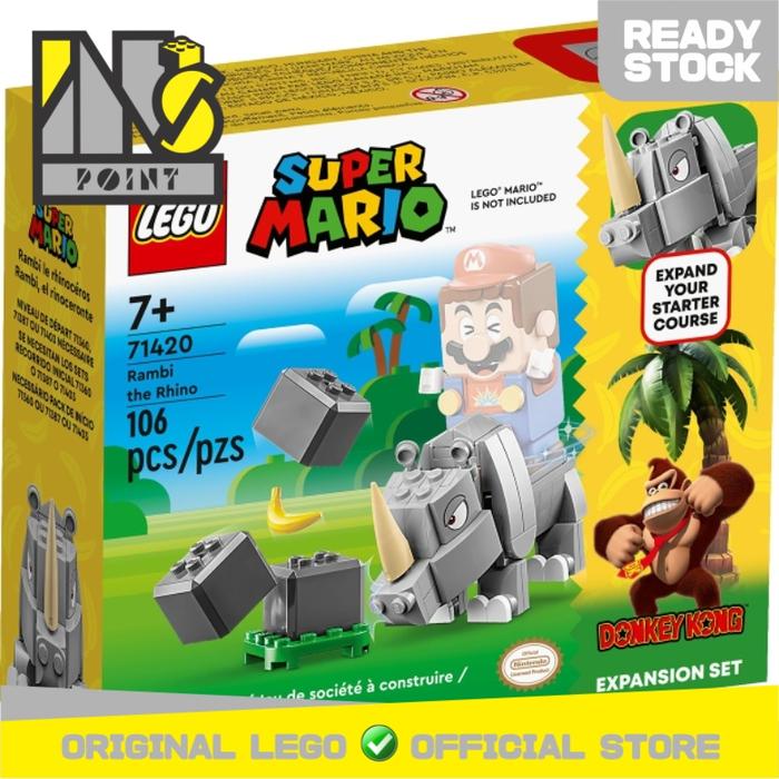 Gambar LEGO 71420 - Super Mario - Rambi the Rhino - Expansion Set dari Ins Point undefined Tokopedia