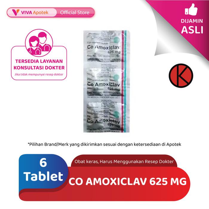 Gambar Co Amoxiclav 625 mg / Antibiotik / Infeksi Bakteri (6 Tablet) dari VIVA APOTEK undefined Tokopedia