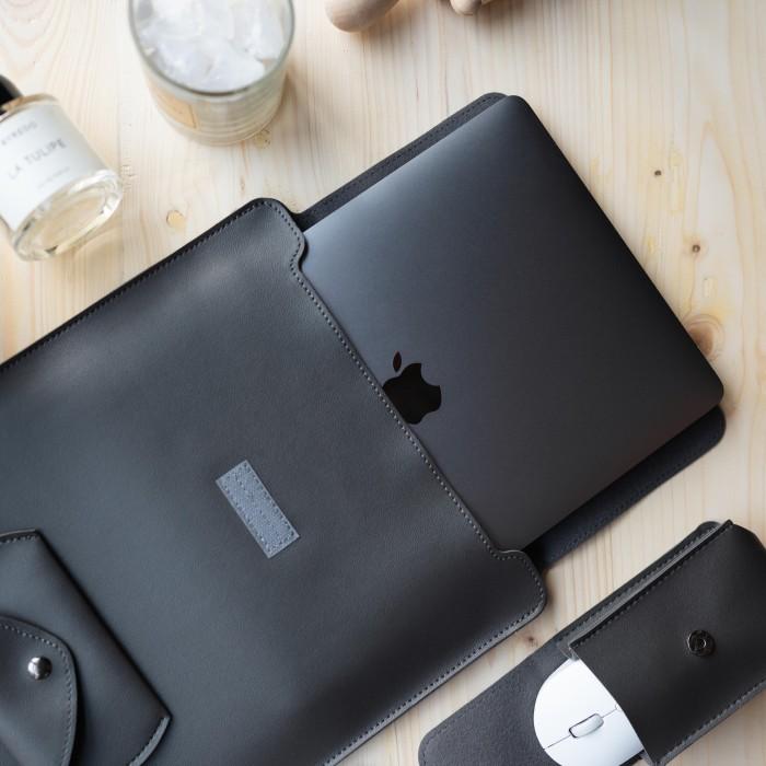 Gambar Clér Laptop Pouch with Kickstand / Laptop Sleeve dengan Mouse pad - Grizzle Gray, 15' dari Cler Indonesia undefined Tokopedia