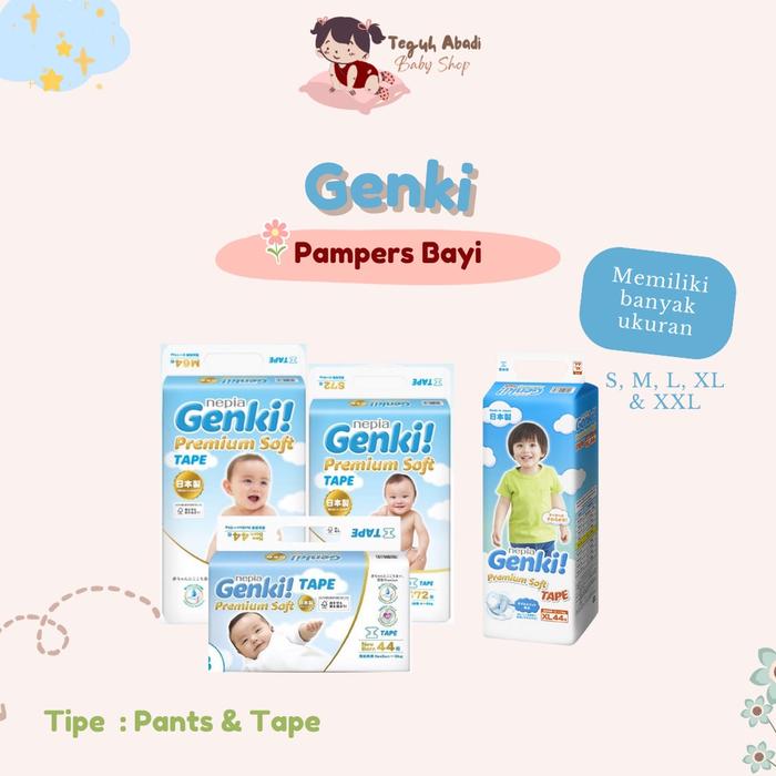 Gambar [TA] Genki Pampers Bayi TAPE / Diaper Tape / Pampers Genki - NB isi 44 dari TEGUH ABADI undefined Tokopedia