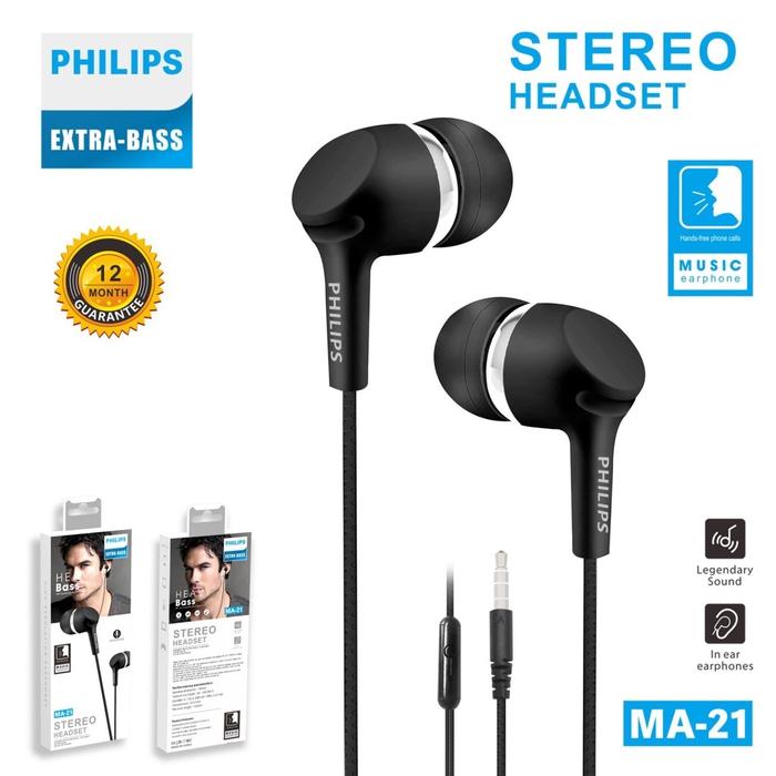 Jual Headset Philips MA21 stereo Xtra BASS music telfon gaming
