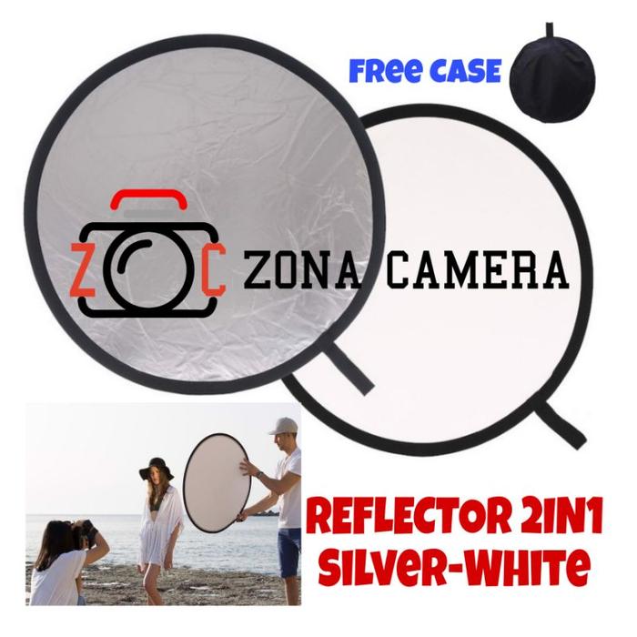 Gambar Reflector 2In1 60Cm 80Cm 110Cm Silver White Putih Ref 2 In 1 R60 - 60cm dari royaless undefined Tokopedia