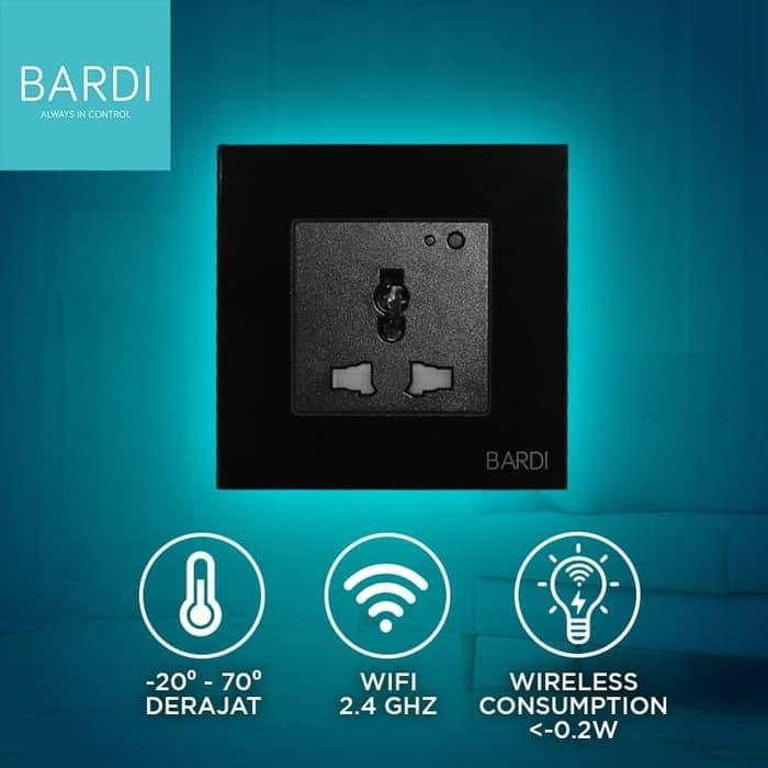 Jual BARDI Smart Wall Socket Wifi UNI Black for Alexa Google Home