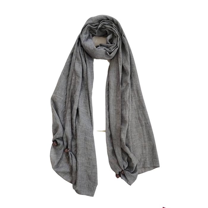 Gambar Syal Leher Polos Scarf Leher Voal Pasmina Panjang Abu Muda Silver dari indra storre-0 undefined Tokopedia