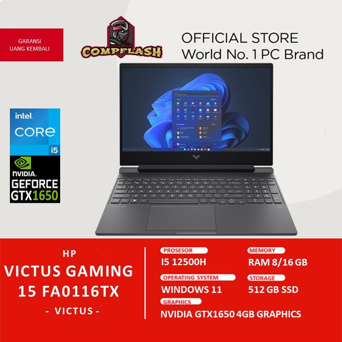 Jual LAPTOP HP VICTUS GAMING 15 FA0116TX GTX1650 4GB I5 12500H RAM