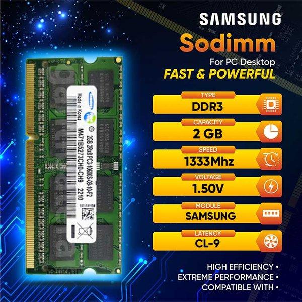 Jual SODIMM RAM LAPTOP DDR3 2GB PC3-10600S DDR3-1333 Mhz New