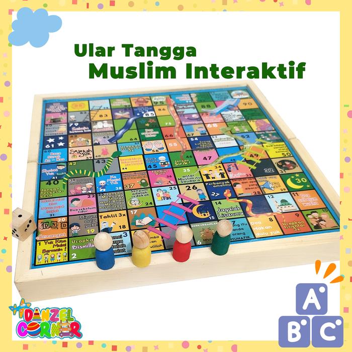 Gambar Mainan Anak Keluarga Board Game Ular Tangga Kayu Muslim Snake Ladder dari Danzel Corner undefined Tokopedia