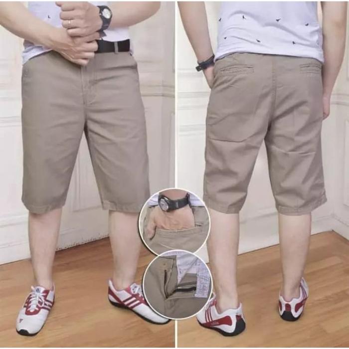 Gambar AVL CELANA PENDEK PRIA CANVAS CHINO 33-45 PREMIUM - Cream, 42 dari holya markets undefined Tokopedia