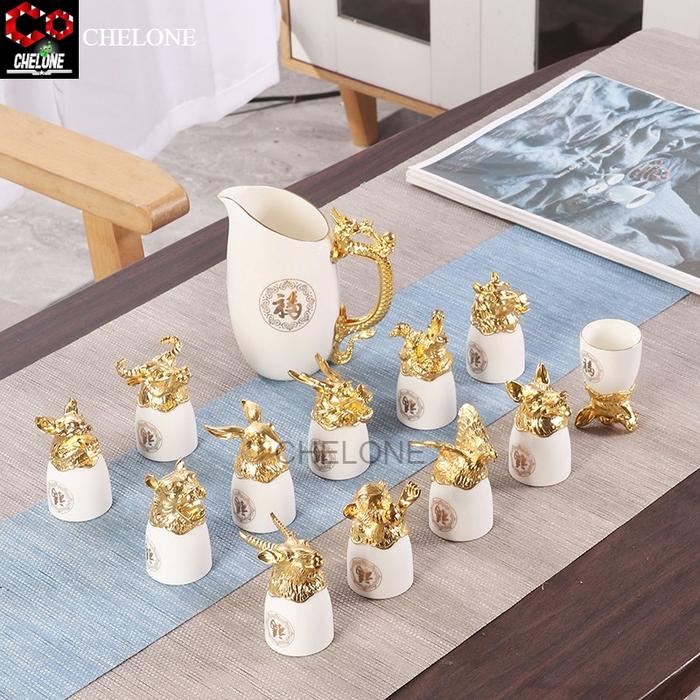 Gambar Set Alat Minum Model Zodiak Mewah Bahan Keramik Dispenser Gelas Zodiak - A dari ChelOne undefined Tokopedia