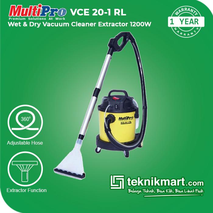 Gambar Multipro VCE 20-1 RL 1200 Watt Wet & Dry Vacuum Cleaner Extractor dari Teknikmart undefined Tokopedia