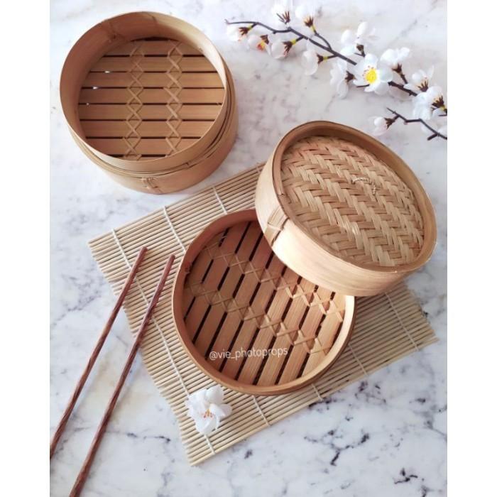 Gambar Kukusan Bambu / Kukusan Dimsum 2 susun (diameter 15 cm) dari cingere mart21 undefined Tokopedia