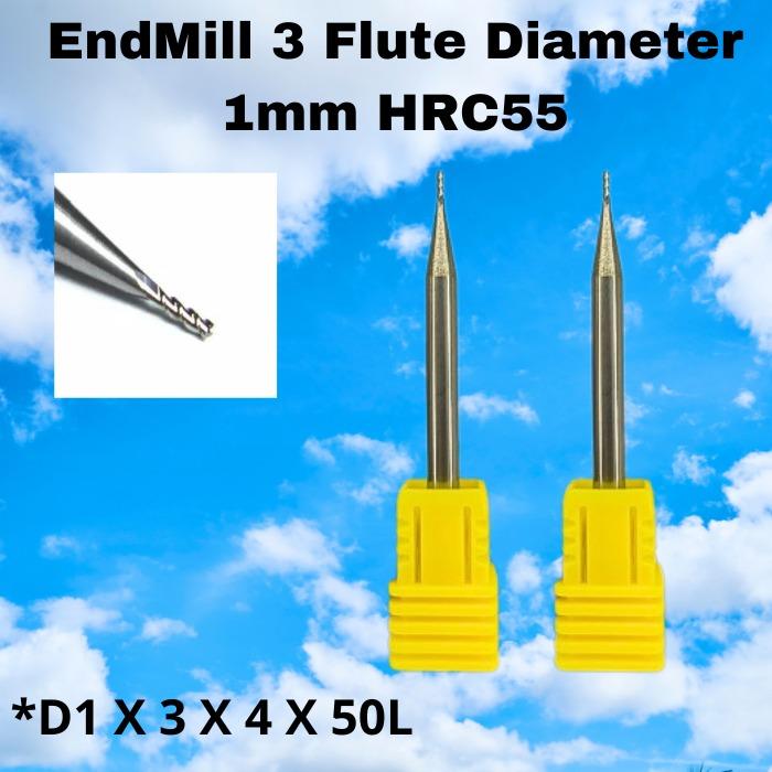 Gambar Endmill 3F untuk aluminium End Mill uncoating HRC55 Carbide 3 Flute. - 1mm dari Measuring Solution undefined Tokopedia