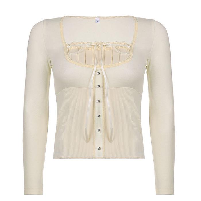 Gambar CHILKITKA LOOKS FASHION  renda persegi leher seksi trim estetika - warna, S dari Chilkitka Looks undefined Tokopedia