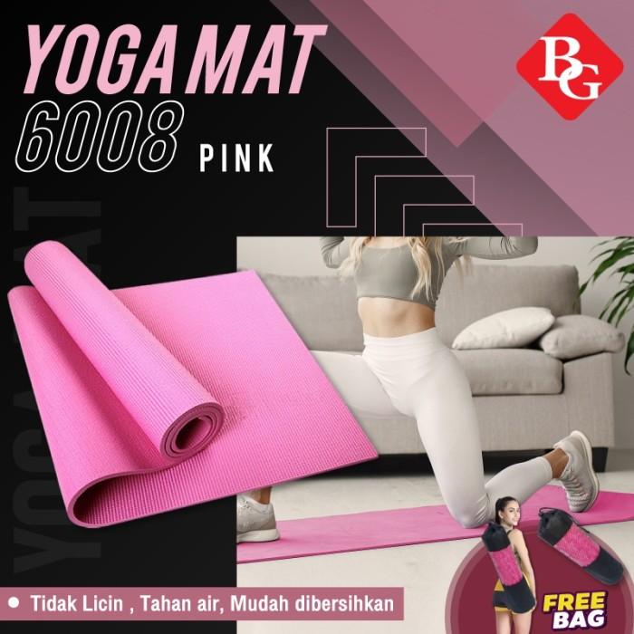 Gambar BG SPORT ALAS OLAHRAGA MATRAS YOGA/YOGA MAT -PINK MURAH - PINK + BAG, 4MM dari BG Sport undefined Tokopedia