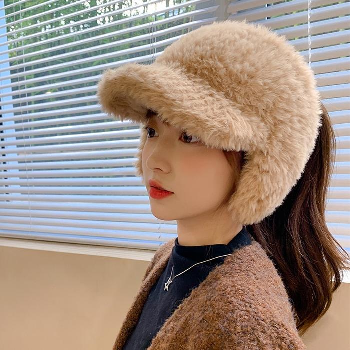 Winter Hat Women Knitted Thickened Warm Baseball Cap Ponytail Hat