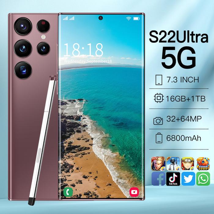 Gambar Ponsel S22 Ultra 5G S22Ultra 5G, Hp Layar Penuh HD 7.3 Inci RAM 16G RO dari Rasya Store4 undefined Tokopedia