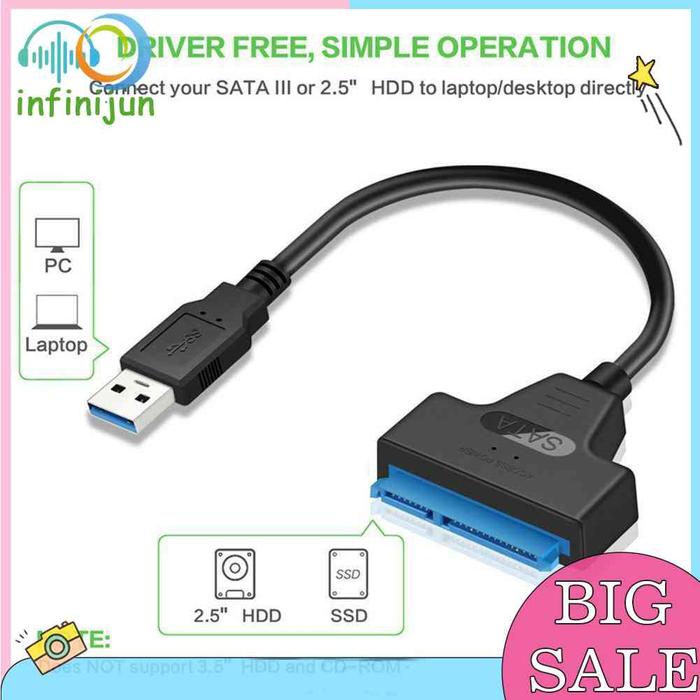 Jual Kabel Adapter Converter Usb 3.0 To SATA Untuk Hard Disk Drive SSD ...