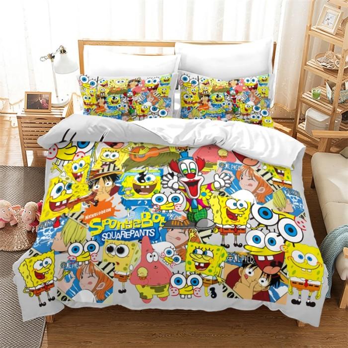 Gambar Ctr Children Kids 3D Cartoon Spongebobs Bedding Sets Duvet Cover dari ctrashop undefined Tokopedia