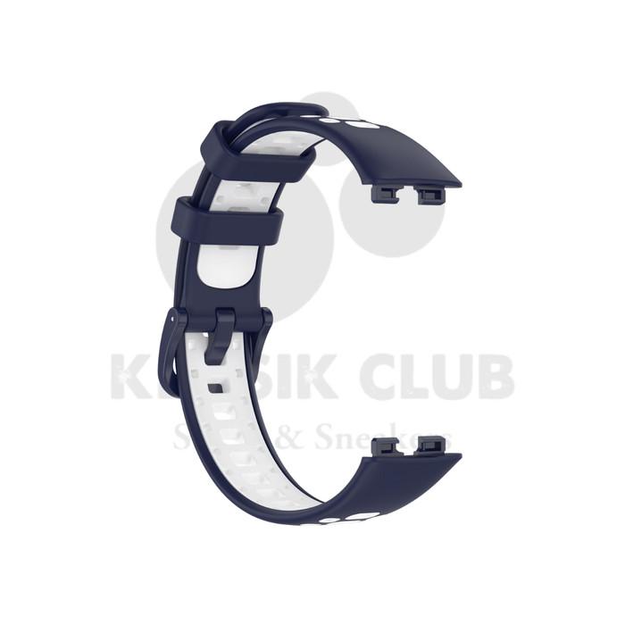 Gambar Strap Huawei Band 8 Dual Tone Tali Pengganti Huawei Band 8 Silicone - NKE-Navy/White dari Klasik Club undefined Tokopedia