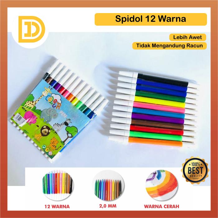 Gambar Spidol Warna Warni Set Colouring Pen Marker Sepidol Kecil 12 Warna dari DCA Online Shop undefined Tokopedia