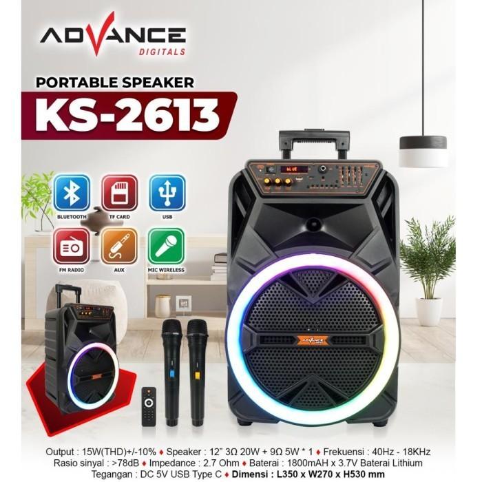 Gambar Speaker Koper ADVANCE Portable Meeting KS-2613 Bluetooth 12 Inch dari Grosir Elektronik Online undefined Tokopedia