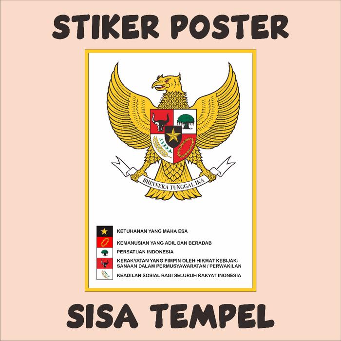 Gambar POster Garuda Pancasila hitam putih - Putih+tulisan, 35x50 dari Multi Grafika Amanah undefined Tokopedia