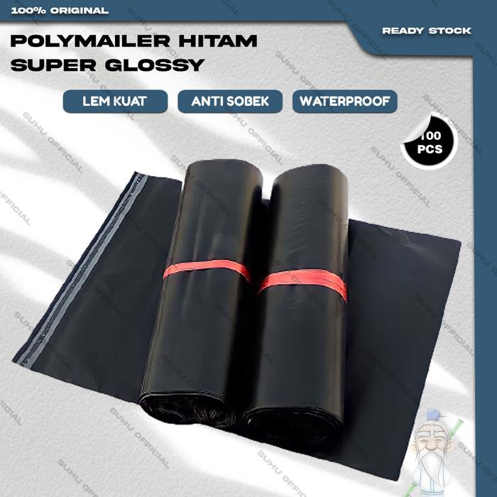 Gambar Plastik Packing Plastik Polymailer Kantong Olshop Lem isi 100 HITAM - AAA, 20X40 HITAM dari SUHU undefined Tokopedia