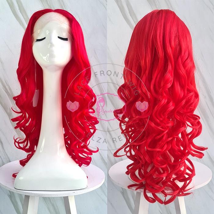 Jual Ryuuta Wig Lace Front Wig Lurus Gelombang Panjang Red Merah