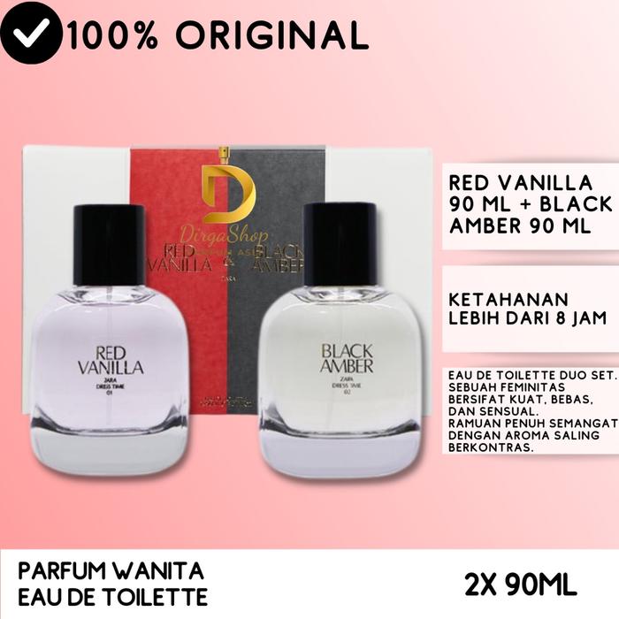 Jual ZARA RED VANILLA BLACK AMBER FOR WOMEN EDT 100ML BPOM BOX