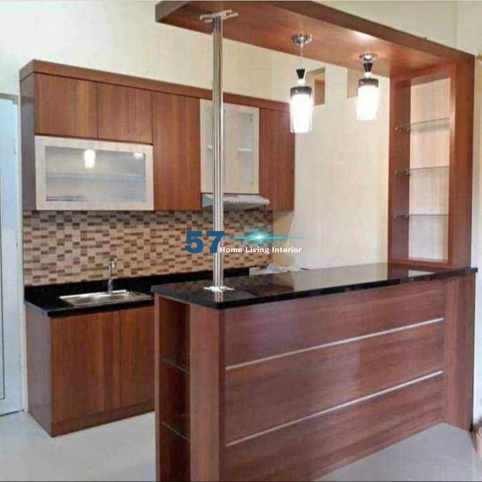 Gambar Kitchen Set Minimalis dan Meja Bar Bahan Multiplek HPL Free DesainUkur dari Interior 57 Jaya undefined Tokopedia