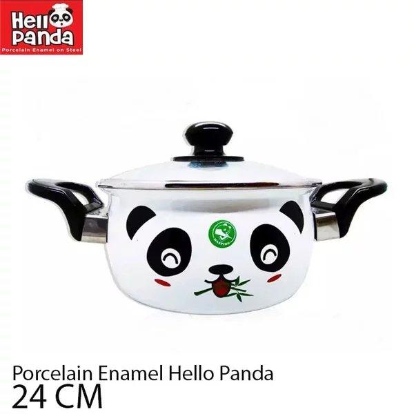 Gambar promo.!! panci Maspion hello panda 24 cm enamel panci tutup kaca murah dari roniaaa undefined Tokopedia