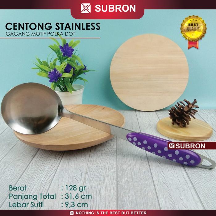 Gambar SUBRON Susuk sutil centong spatula stainless steel murah gagang plasti - Centong Ungu dari SUBRON KITCHENWARE undefined Tokopedia