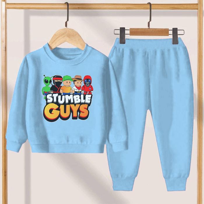 Gambar Hoodie Set Sweater Hoodie Anak Unisex Stumble Guys / Usia 3-12 Tahun - Biru, XS dari utari ayu undefined Tokopedia